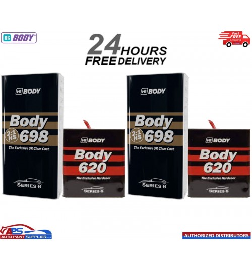 2X HB BODY 698 CLEAR HS SR 2:1 2K CLEARCOAT WITH 620 HARDENER 7.5LTR